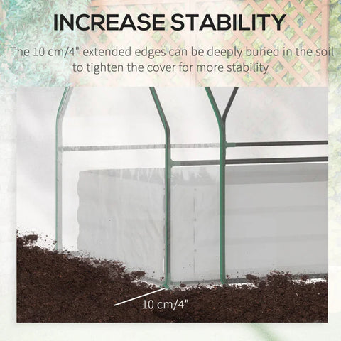 Rootz Raised Garden Bed with Greenhouse - Steel Planter Box with Plastic Cover - Roll Up Window - Dual Use for Flowers - Vegetables - Fruits and Herbs - Gray - 127L x 95W x 92H cm