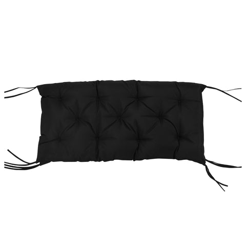 Rootz 3 Seated Bank Cover - Bench Pad - Garden Furniture Cushion - Enhances Comfort - 100x98x8cm - Black Polyester Foam
