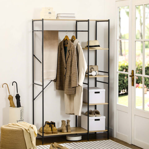 Rootz Clothes Rack - Garment Organizer - Metal Wardrobe - Industrial Style - 100l x 46b x 170.5H cm