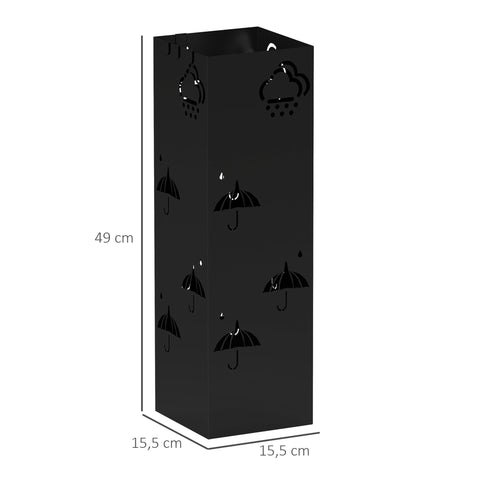 Rootz Metal Umbrella Stand - Rain Catcher - Entryway Organizer - Keeps Floors Dry - 15.5cm x 15.5cm x 49cm