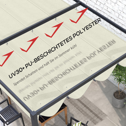 Rootz Replacement Roof for Garden Pavilion - Pergola Roof - UV Protective Cover - Easy Assembly - 286cm x 245cm