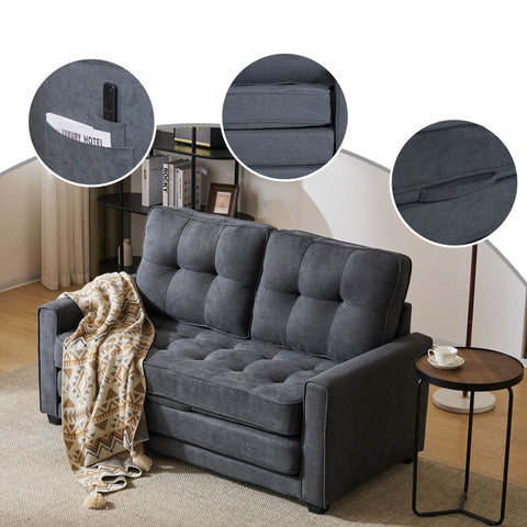 Rootz Modern 2-Seater Sofa Bed - Convertible Couch - Sleeper Sofa - Double-Layer Padding - 151L x 75W x 86H cm