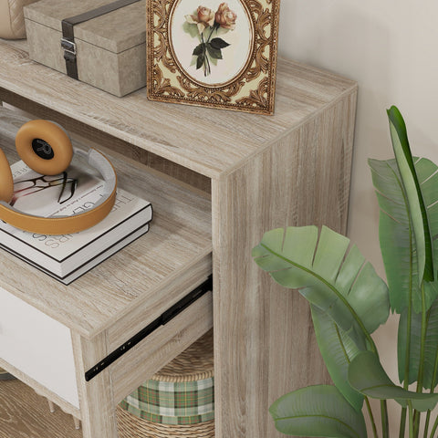 Rootz Console Table - Entryway Table - Hallway Table - Extendable Platform & Storage - brown Look - 95L x 35W x 87H cm