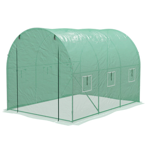 Rootz Garden Greenhouse Tunnel - Plant Nursery - Polyethylene Shelter - Integrated Irrigation - 298cm x 200cm x 197cm