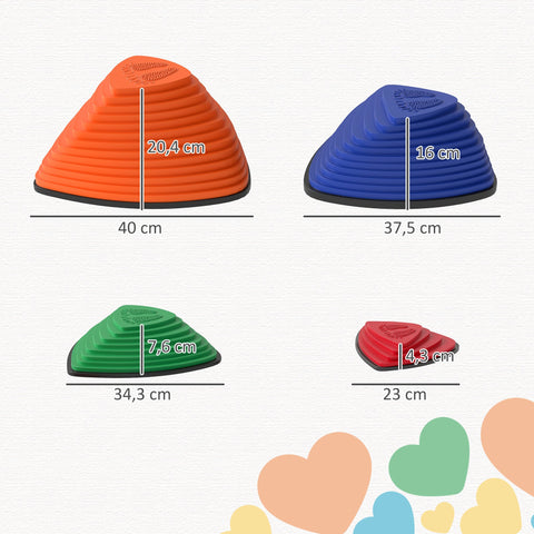 Rootz 9-Set Balancing Stones - Sensory Stacking Stones - Non-Slip Triangle Stones - Promotes Balance - 40cm x 40cm x 20.4cm