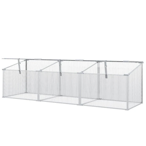 Rootz Greenhouse - Roof Window - Transparent Housing - Aluminum Frame - Cold Frame - Silver - 180x51x51cm