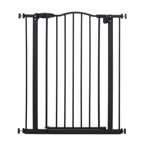 Rootz Dog Gate - Extendable Pet Gate - Safety Barrier - Double Locking - 74-80cm Width - Black