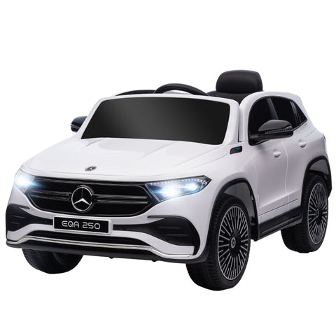 Rootz Electric Children's Car - Licensed Mercedes-Benz EQA - Kids Ride-On Car - Music & Headlights - Remote Control - 111.5cm x 69cm x 52.5cm - White