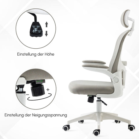 Rootz Office Chair - Computer Chair - Task Chair - Ergonomic Design - 62cm x 64cm x 112-120cm