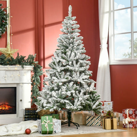 Rootz Artificial Christmas Tree - Pine Tree - Frosty Christmas Tree - Easy Assembly - Flame Retardant - Ø105cm x 180cm