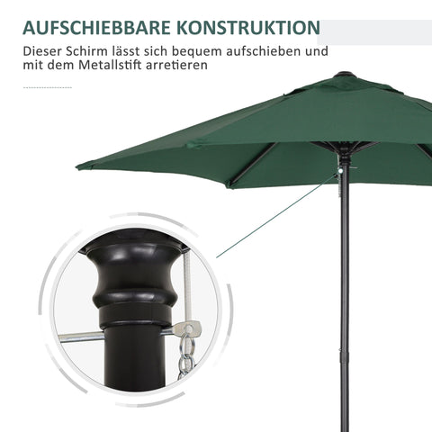 Rootz Hexagonal Parasol Ø196 cm - Balcony Screen - Sunshade - Durable Aluminium - 196cm Dia x 204cm H
