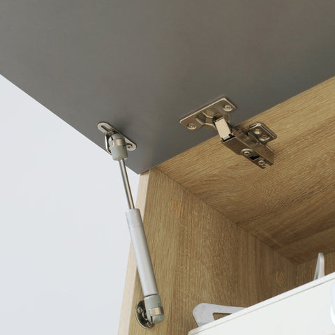 Rootz Buffet Kitchen Cabinet - Multi-purpose Cabinet - Storage Organizer - Large Worktop - 60 x 38 x 168 cm in Grey