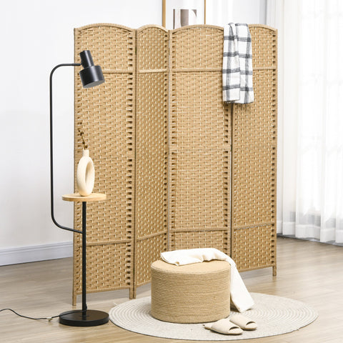 Rootz Foldable Room Divider - Interior Screen - Wooden Partition - Privacy & Stability - 4 Panels - 160 x 170 cm