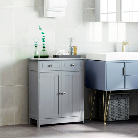 Rootz Bathroom Cabinet - Storage Cabinet - Standing Storage - Ample Storage Space - 60cm x 30cm x 75cm - Grey