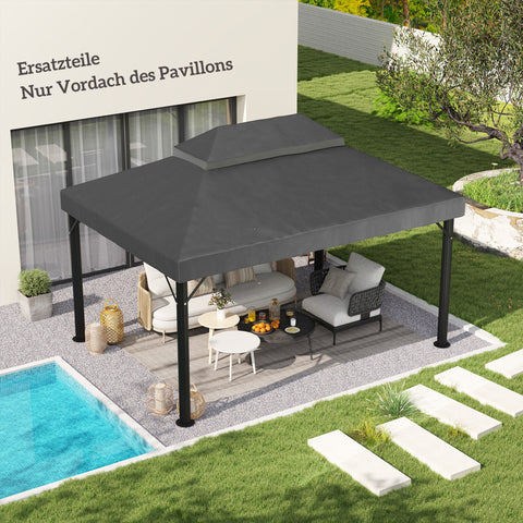 Rootz Gazebo Replacement Roof - Canopy Cover - Sunshade - UPF30+ Protection - 400cm x 300cm
