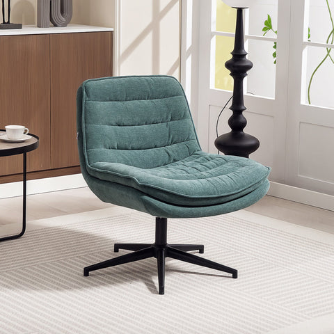Rootz Rotatable Office Chair - Swivel Desk Chair - Upholstered Seat - Comfort with Foam - 65.5 x 76 x 80 cm - Green