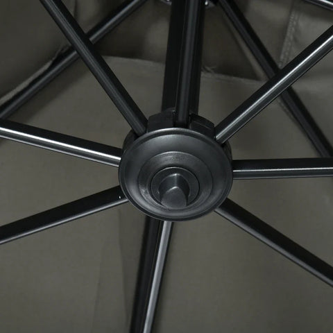 Rootz Cantilever Parasol - Garden Umbrella - Cross Base - Swivel - Weather Resistant - Gray - 245cm x 245cm x 245cm