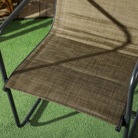 Rootz Garden Chair Set of 2 - Outdoor Seating - Patio Chairs - Breathable Cover - Robust Metal Frame - 54cm x 66.5cm x 88cm - Black/Brown
