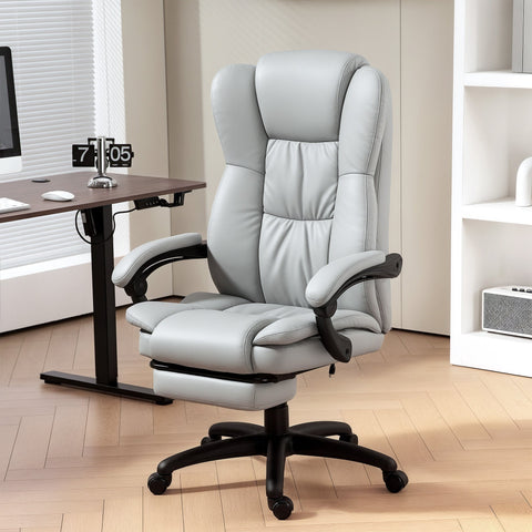 Rootz Ergonomic Swivel Chair - Adjustable Office Chair - Reclining Desk Seat - Massage Function - 68.5x68.5x113-121cm