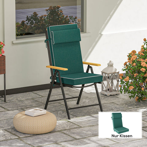 Rootz Seat Cushion - Chair Cushion - Water-Repellent Cushion - UPF50+ Protection - 120cm x 47cm x 9.5cm - Green