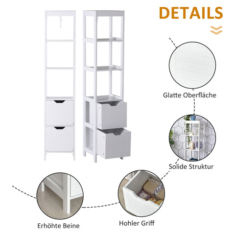 Rootz Bathroom Shelf Cabinet - Kitchen Cabinet - Storage Organizer - Space-Saving Design - 30L x 30W x 144H cm