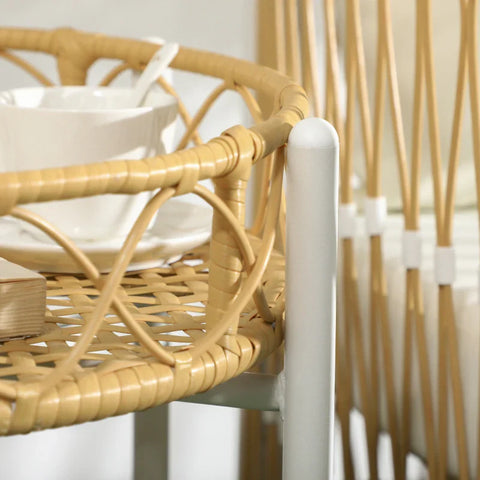 Rootz Garden Furniture Set - 3-piece - Bistro Set - Garden Seating Group - Pe Rattan - PE Rattan - Polyester - Yellow - Cream - 72 Cm X 66 Cm X 64 Cm