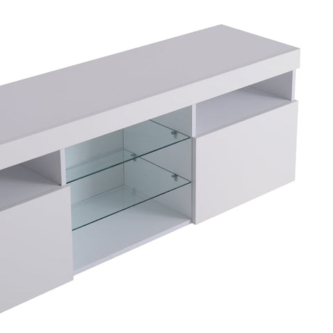 Rootz Modern TV Cabinet - Media Console - Entertainment Stand - LED Lighting - 180L x 35W x 45H cm
