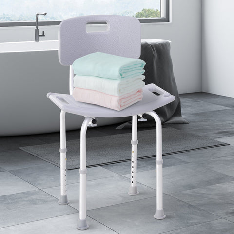 Rootz Shower Chair Bath Stool - Shower Seat - Bath Aid - Height Adjustable Comfort - 55cm x 50.6cm x 71-78.5cm