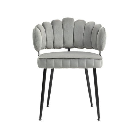 Rootz Set of 2 Velvet Dining Chairs - Dining Room Chairs - Living Room Chairs - Excellent Support - 57.98cm x 56cm x 78cm