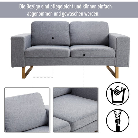 Rootz 2-Seater Sofa - Compact Couch - Loveseat - High Comfort - Durable Build - 145cm x 82cm x 78cm