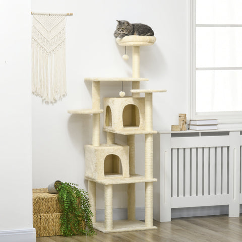 Rootz Cat Tree - Climbing Tree - Scratching Post - Multi-Level Fun - 171cm Height - 49W x 49D x 171H cm