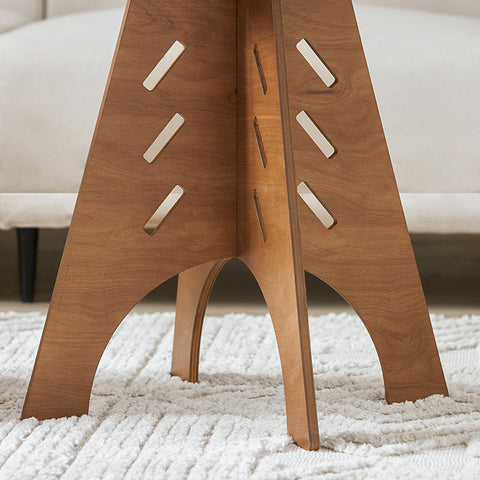 Rootz Wooden Side Table - Coffee Table - Tenon Joint Table - Easy Assembly - Durable - Eco-Friendly - H55cm x Ø46.5cm