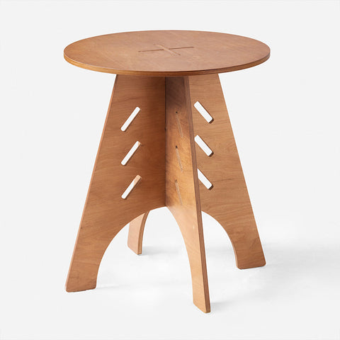 Rootz Wooden Side Table - Coffee Table - Tenon Joint Table - Easy Assembly - Durable - Eco-Friendly - H55cm x Ø46.5cm