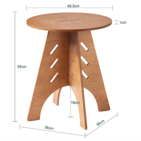 Rootz Wooden Side Table - Coffee Table - Tenon Joint Table - Easy Assembly - Durable - Eco-Friendly - H55cm x Ø46.5cm