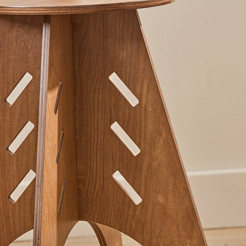 Rootz Wooden Side Table - Coffee Table - End Table - Easy Assembly - Durable - Eco-Friendly - H48.5 x Ø30.5cm