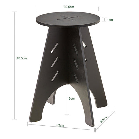 Rootz Wooden Side Table - Coffee Table - Tenon Joint Table - Easy Assembly - Eco-Friendly - Noise-Reducing Floor Protectors - H48.5 x Ø30.5cm - Black