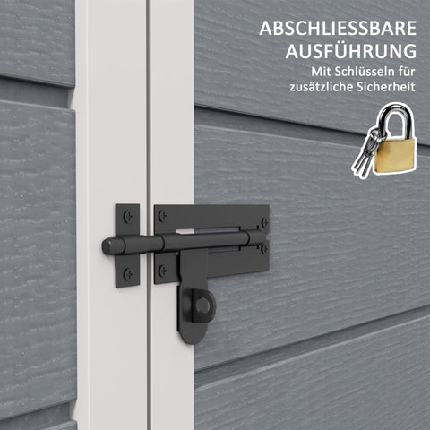 Rootz Metal Garden Shed - Tool Shed - Bicycle Shed - Lockable Double Door - Optimal Ventilation - 1.80 x 1.30 x 2.10m - Aluminum Frame - Gray