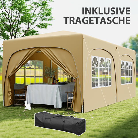 Rootz 3 x 6m Pop-up Gazebo - Garden Tent - Outdoor Canopy - UPF50+ UV Protection - 597cm x 300cm x 270cm