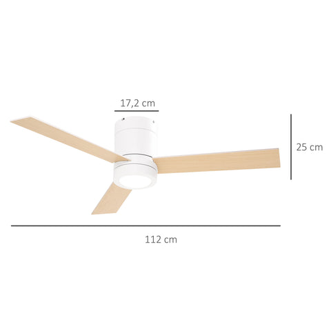 Rootz Ceiling Fan with LED Light - Ceiling Lamp - Ceiling Fixture - Remote Control - 2-in-1 Design - 112cm x 25cm