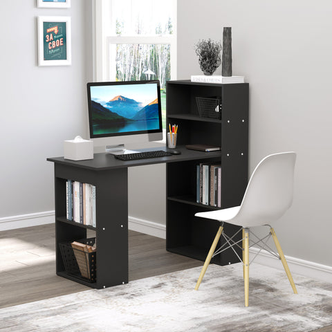 Rootz Computer Desk with Bookshelf - Office Desk - Workspace Desk - Multi Storage - 120L x 55W x 120H cm