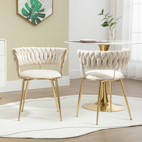 Rootz Velvet Dining Chairs - Elegant Seating - Comfortable Padded Chairs - Exceptional Comfort - 57cm x 55cm x 70cm