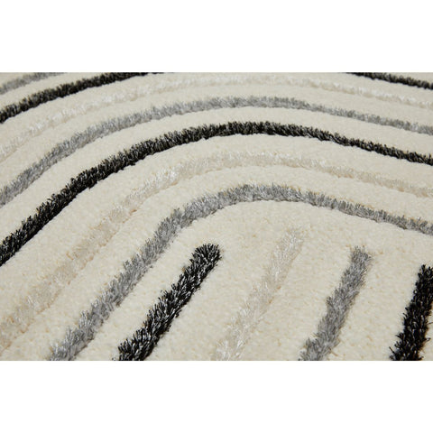 Rootz Carpet - High-Low Rug - Area Mat - Soft Texture, Stain Resistant - 170 x 120 x 2.1 cm - Cream