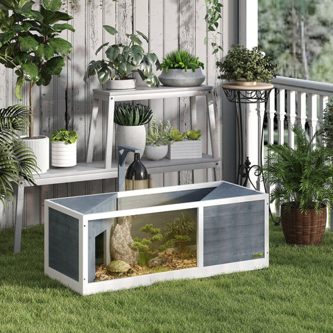 Rootz Turtle House - Reptile Enclosure - Terrarium - Easy Access - 120cm x 50cm x 40cm