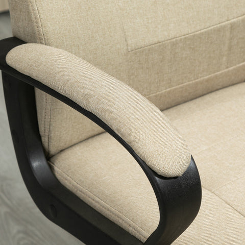 Rootz Office Chair - Desk Chair - Swivel Seat - Height Adjustable - Linen Look - Brown- 62cm x 110-119cm - Enhanced Comfort