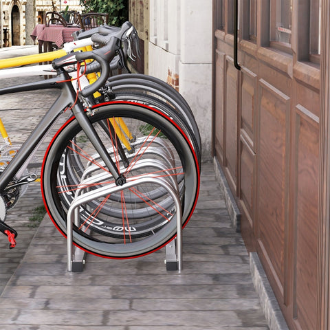 Rootz 4 Bike Stand - Bicycle Rack - Cycle Holder - Weatherproof - 110L x 33W x 27H cm - Steel Construction - Space-Saving Design