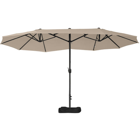 Rootz Double Rectangular Garden Screen - Patio Shade - Sun Protection - Crank Opening - 4.6m x 2.7m x 2.4m