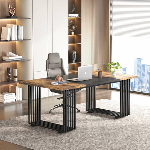 Rootz Elegant Office Desk - Executive Table - Study Table - Spacious & Sturdy - 180 cm Width x 79 cm Depth x 78 cm Height