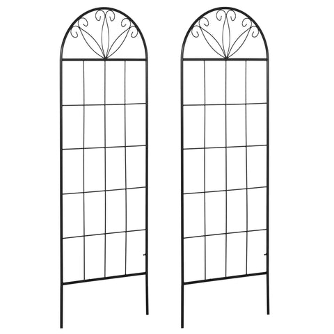 Rootz Treillis Garden Set of 2 - Plant Support - Metal Climbing Grid - Enhances Garden Elegance - 51 x 152 cm Black