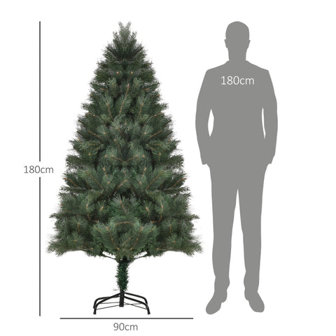Rootz Christmas Tree - Holiday Decor - Festive Tree - Realistic Look - Sturdy Metal Stand - Ø90 x 180H cm