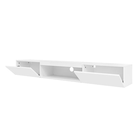 Rootz High-Gloss Wall Cabinet - TV Console - Entertainment Unit - LED Lighting & Bluetooth - 160 x 31 x 22cm